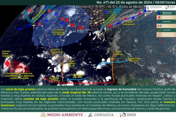 LLUVIAS PUNTUALES INTENSAS EN ZONAS DE NAYARIT, JALISCO, GUERRERO Y OAXACA