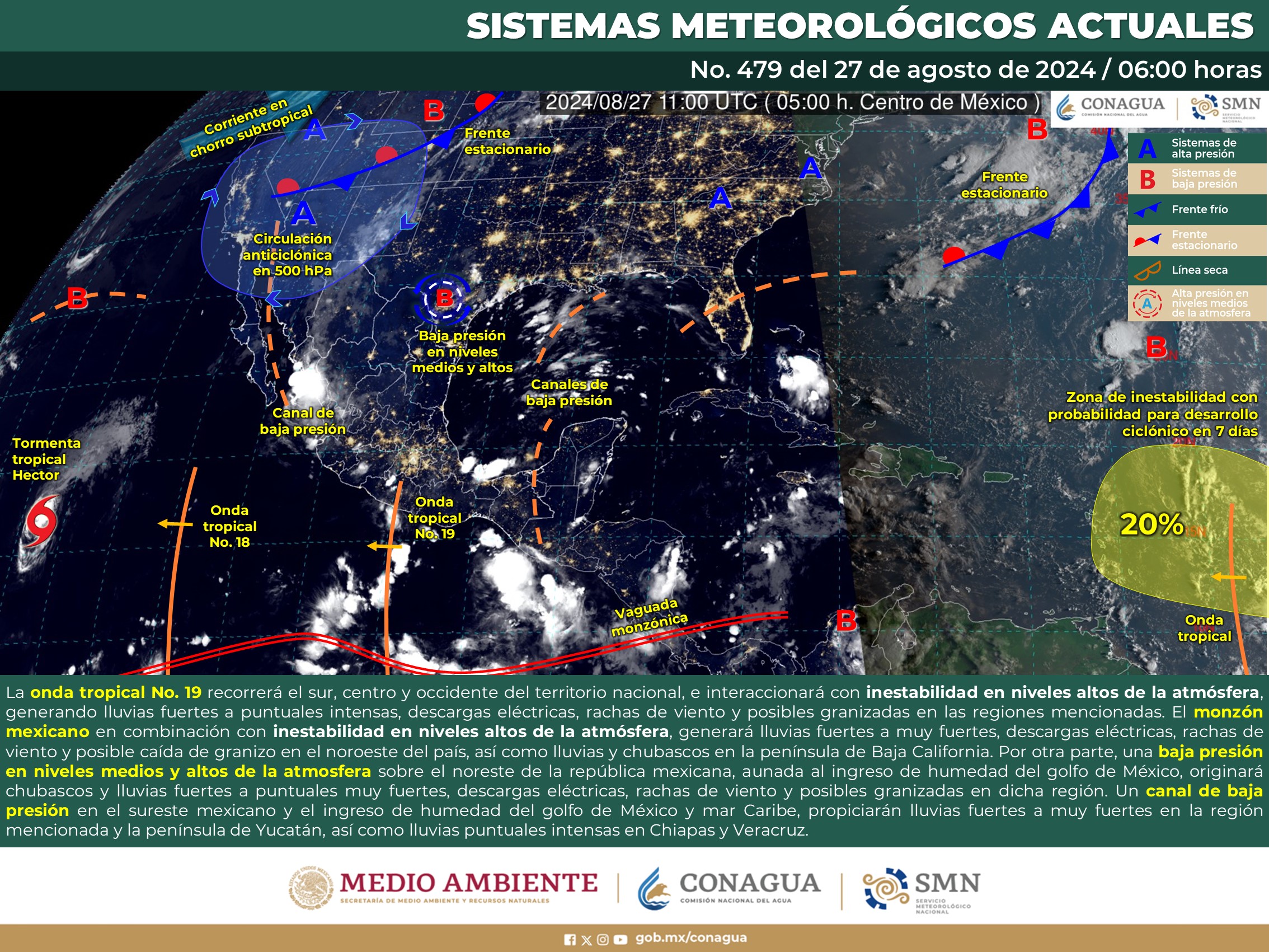 LLUVIAS PUNTUALES INTENSAS EN ZONAS DE MICHOACÁN, GUERRERO, OAXACA, CHIAPAS Y VERACRUZ