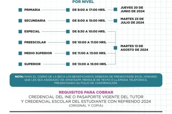 ANUNCIA GOBIERNO MUNICIPAL SEGUNDO PAGO DE BECAS DE NIVEL ESPECIAL, PREESCOLAR, MEDIO SUPERIOR Y SUPERIOR