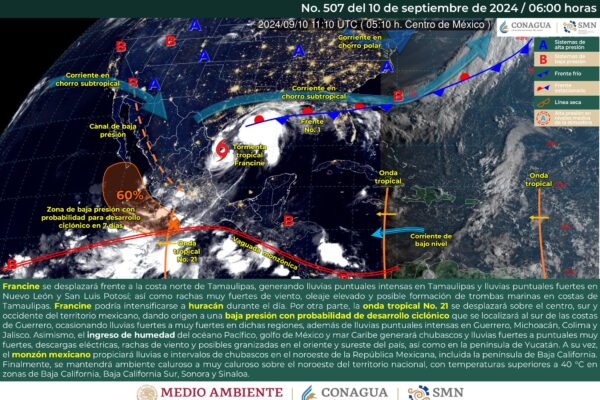 LLUVIAS INTENSAS EN TAMAULIPAS, JALISCO, COLIMA, MICHOACÁN Y GUERRERO  