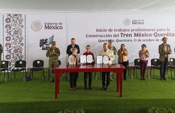 PRESIDENTA CLAUDIA SHEINBAUM ENCABEZA BANDERAZO A TRABAJOS PRELIMINARES DEL TREN MÉXICO-QUERÉTARO