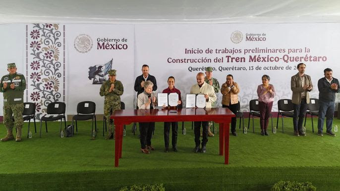 PRESIDENTA CLAUDIA SHEINBAUM ENCABEZA BANDERAZO A TRABAJOS PRELIMINARES DEL TREN MÉXICO-QUERÉTARO