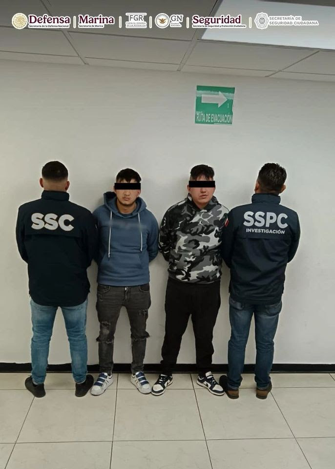 ELEMENTOS DE LA SSC Y FGJ DE LA CDMX, EN COORDINACIÓN CON LA SSPC, DEFENSA, SEMAR Y FGR, DETUVIERON A DOS LÍDERES DE UNA ORGANIZACIÓN CRIMINAL CON OPERACIONES EN LA COLONIA GUERRERO